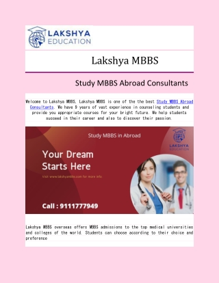 Study MBBS Abroad Consultants