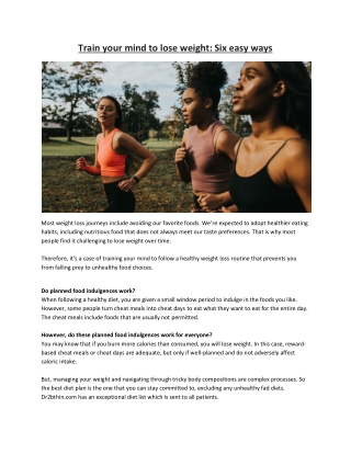 Dr2bThin - Train your mind to lose weight: Six easy ways