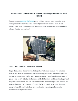 4 Important Considerations When Evaluating Commercial Solar Panels-converted