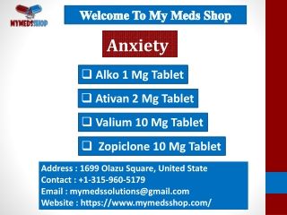 Remove short term Anxiety with Medication
