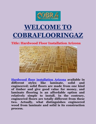 Hardwood Floor Installation Arizona