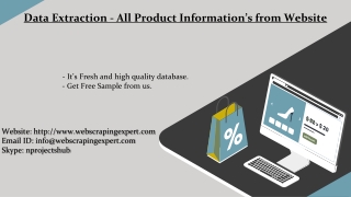 Data Extraction - All Product Information’s from Website