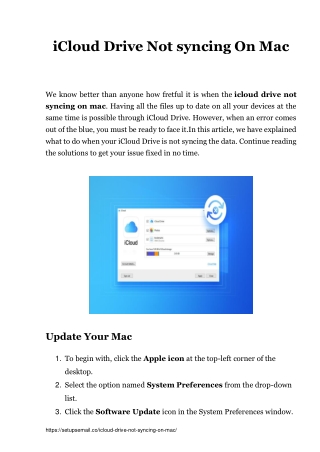 iCloud Drive Not Syncing on mac - Complete Guide