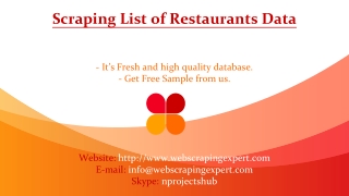 Scraping List of Restaurants Data