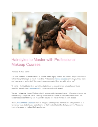 Hairstyles to Master with Professional Makeup Courses
