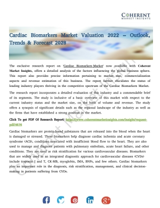 Cardiac Biomarkers Market Valuation 2022 – Outlook, Trends & Forecast 2028