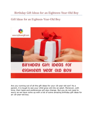 Birthday Gift Ideas for an Eighteen-Year-Old Boy