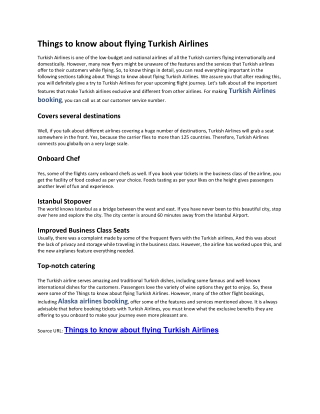 Things to know about flying Turkish Airlines