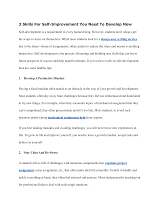 3 Skills For Self-Improvement You Need To Develop Now
