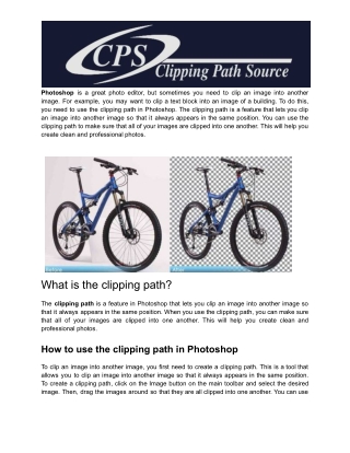 Apply image as clipping path in photoshop