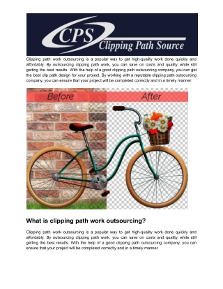 Clipping path work outsourcing