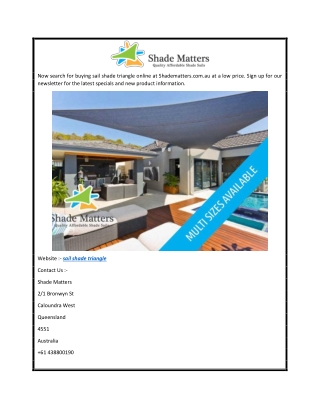 Find The Best Sail Shade Triangle At A Low Price  Shade Matters