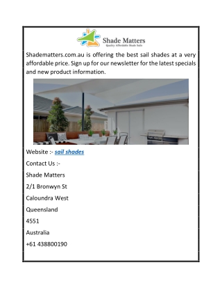 Find The Best Sail Shade At Affordable Price  Shade Matters