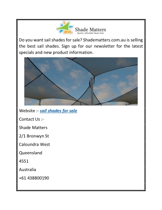 Find The Sail Shades For Sale At The Best Price  Shade Matters