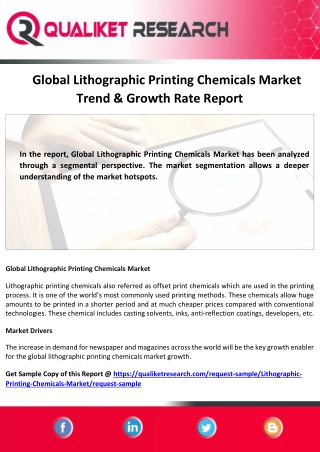 Global Lithographic Printing Chemicals Market Size, Share, Global Industry