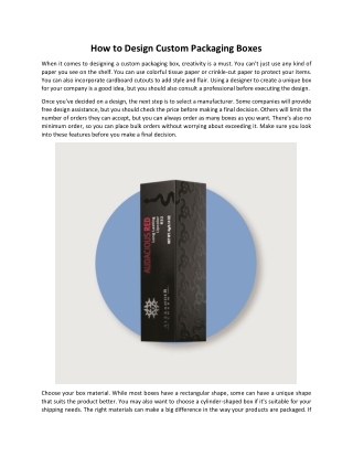 How to Design Custom Packaging Boxes