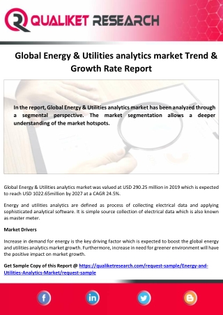 Global Energy & Utilities analytics market