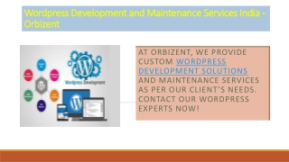 Wordpress Development and Maintenance Services India - Orbizent