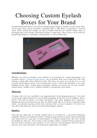 Choosing Custom Eyelash Boxes for Your Brand