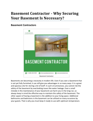Basement Contractors - Making Your Basements Environmentally Friendly