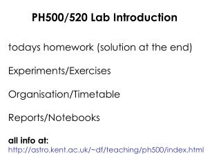 PH500/520 Lab Introduction