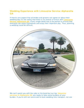 Wedding Experience with Limousine Service Alpharetta GA