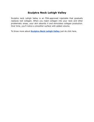 Sculptra Neck Lehigh Valley