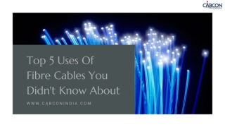 Top 5 Uses Of Fibre Cables You Didn't Know About