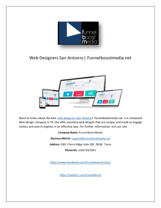 Web Designers San Antonio | Funnelboostmedia.net