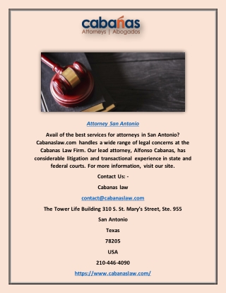 Attorney San Antonio | Cabanaslaw.com