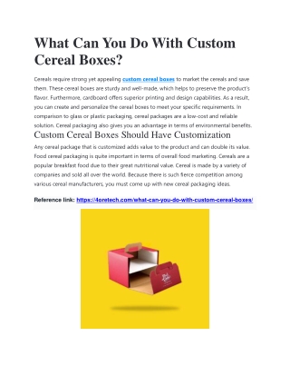 What Can You Do With Custom Cereal Boxes