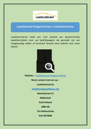 Laadvloermat Peugeot Partner  Laadvloermat.be-converted