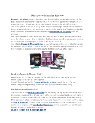 Prosperity Miracles Review