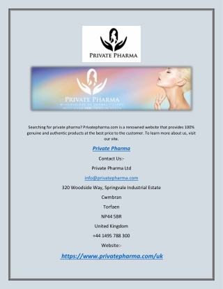 In Need Of Private Pharma | Privatepharma.com