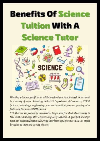 Benefits Of Science Tuition With A Science Tutor