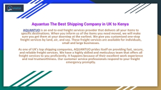 Shipping Company in UK to Kenya