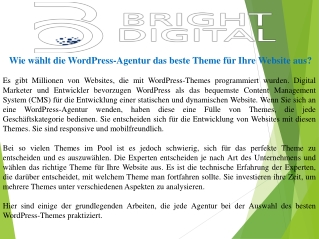 Wie wählt die WordPress-Agentur das beste Theme für Ihre Website aus?