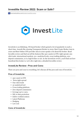 Investlite Review: Scam or Safe?