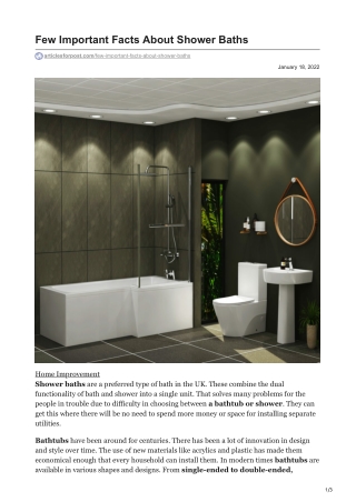 articlesforpost.com-Few Important Facts About Shower Baths