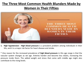 Best Fifty-Year-Old Women Health Mistakes