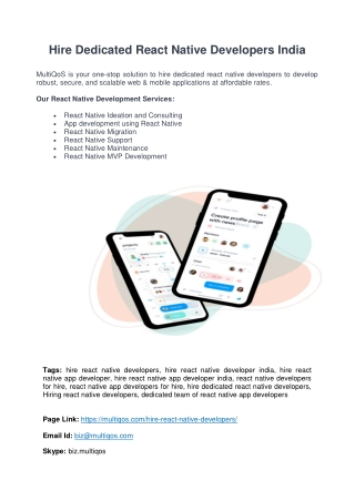 Hire Dedicated React Native Developers India