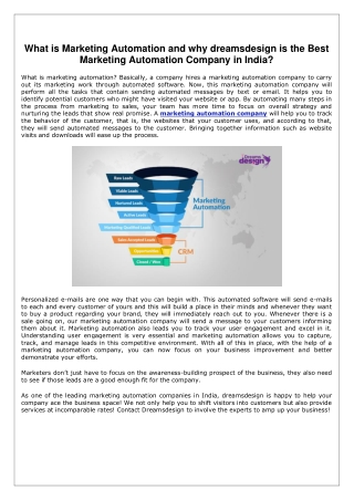 What is Marketing Automation and why dreamsdesign is the Best Marketing Automation Company in India