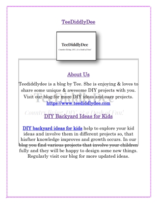 DIY Backyard Ideas for Kids