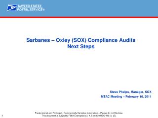 Sarbanes – Oxley (SOX) Compliance Audits Next Steps