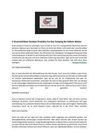 5 Unverzichtbare Outdoor Produkte Fur Das Camping Bei Kaltem Wetter