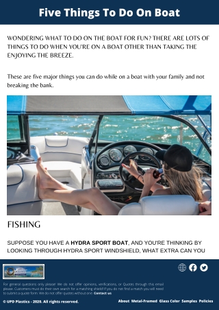 Five Things To Do On Boat