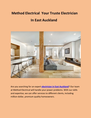 Method Electrical Your Trusted Electrician in East Auckland