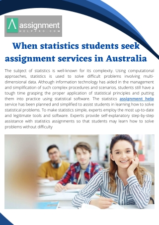 When statistics students seek assignment services in Australia