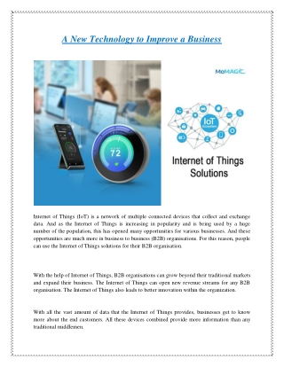 A New Technology to Improve a Business