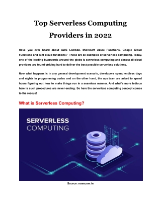 Top Serverless Computing Providers in 2022